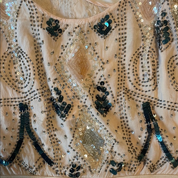 Free People Intimately Embellished Nude Sequined Tie-Shoulder Bodysuit - Picture 8 of 9